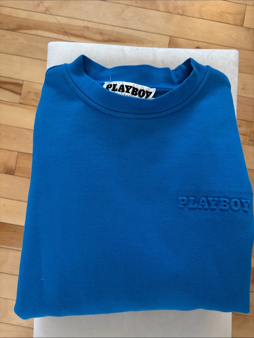PLAYBOY Woman’s Crewneck Sweatshirt in Vibrant Blue